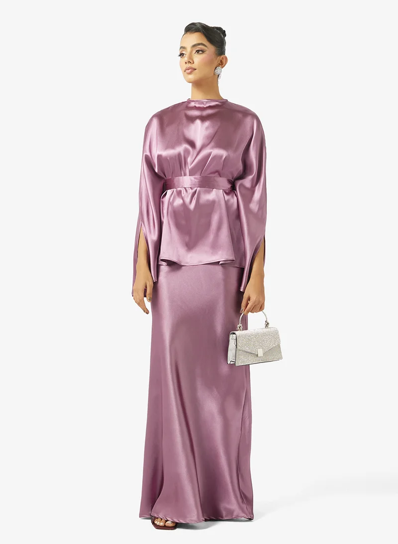 Golden Apple  Crew Neck Belted 2PCS Set for Women | Best Price UAE